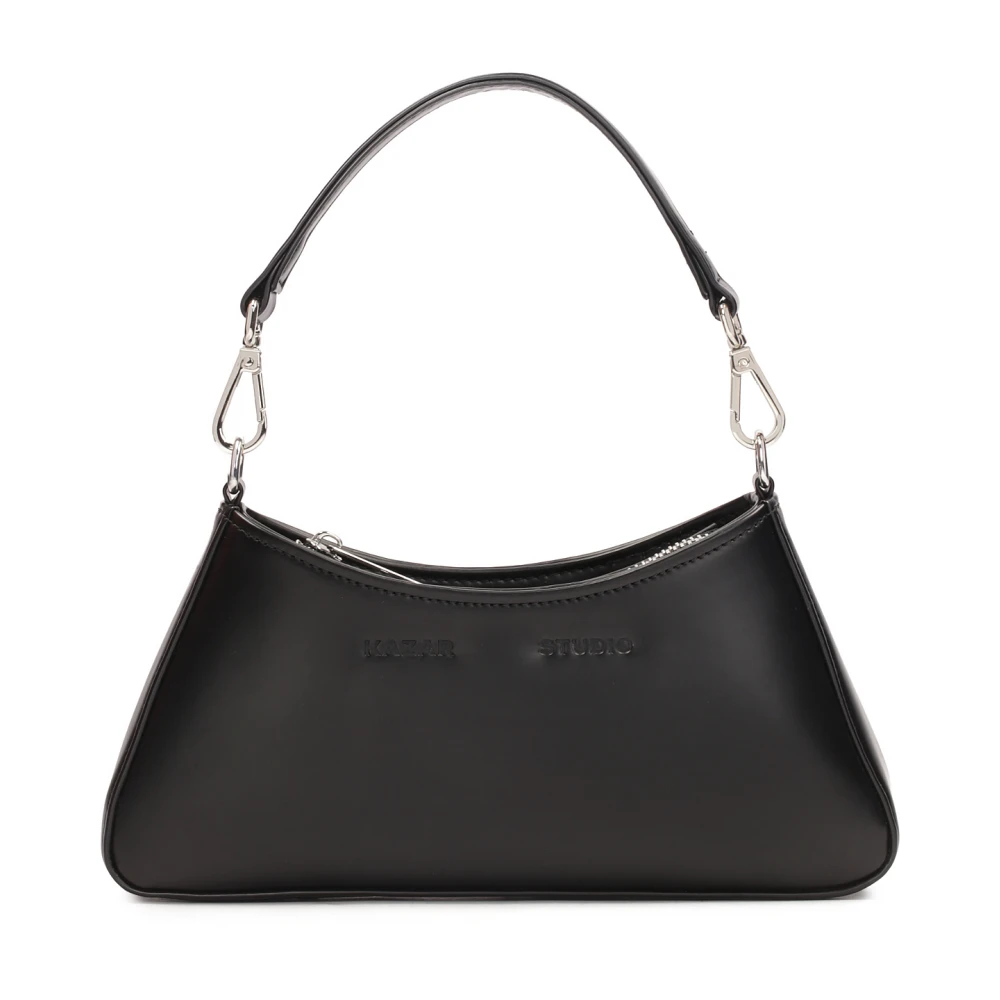 Kazar Studio Zwarte minimalistische leren handtas Black Dames