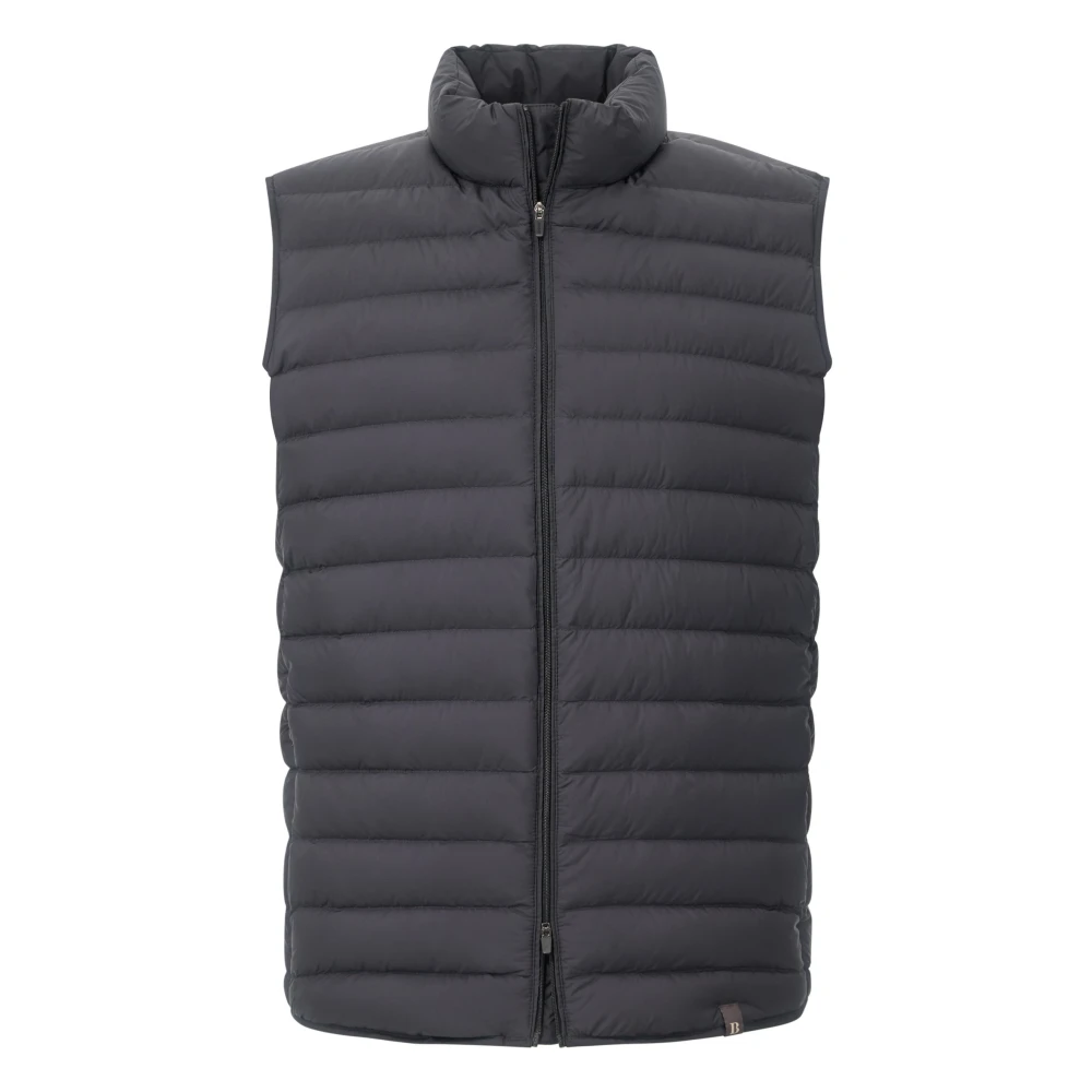 Boggi Milano Mannelijk Blauw Technische Stoffen Gilet Met Ganzendons