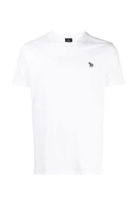 Vit Bomull Logo Patch T-shirt