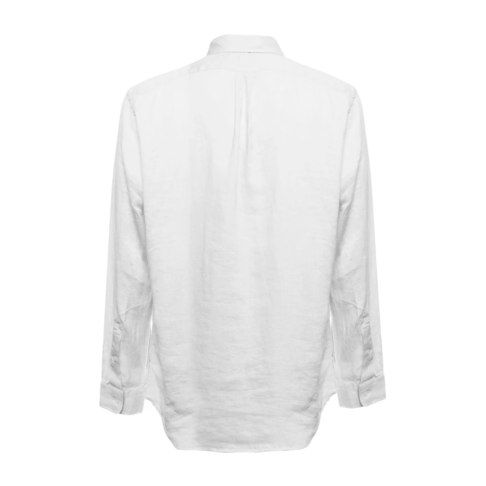 Polo Ralph Lauren Klassiek Wit Linnen Overhemd met Logo White Heren