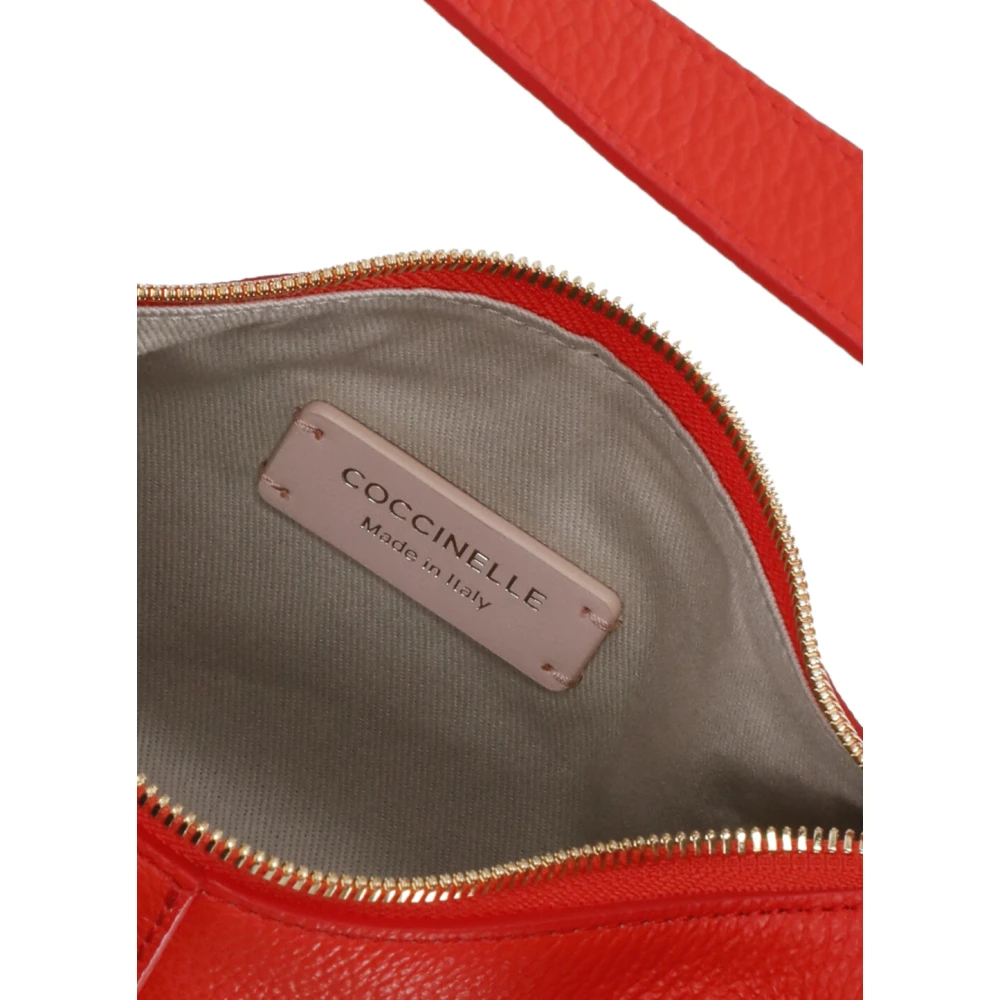 Coccinelle Oranje Leren Handtas met Verstelbaar Handvat Orange Dames