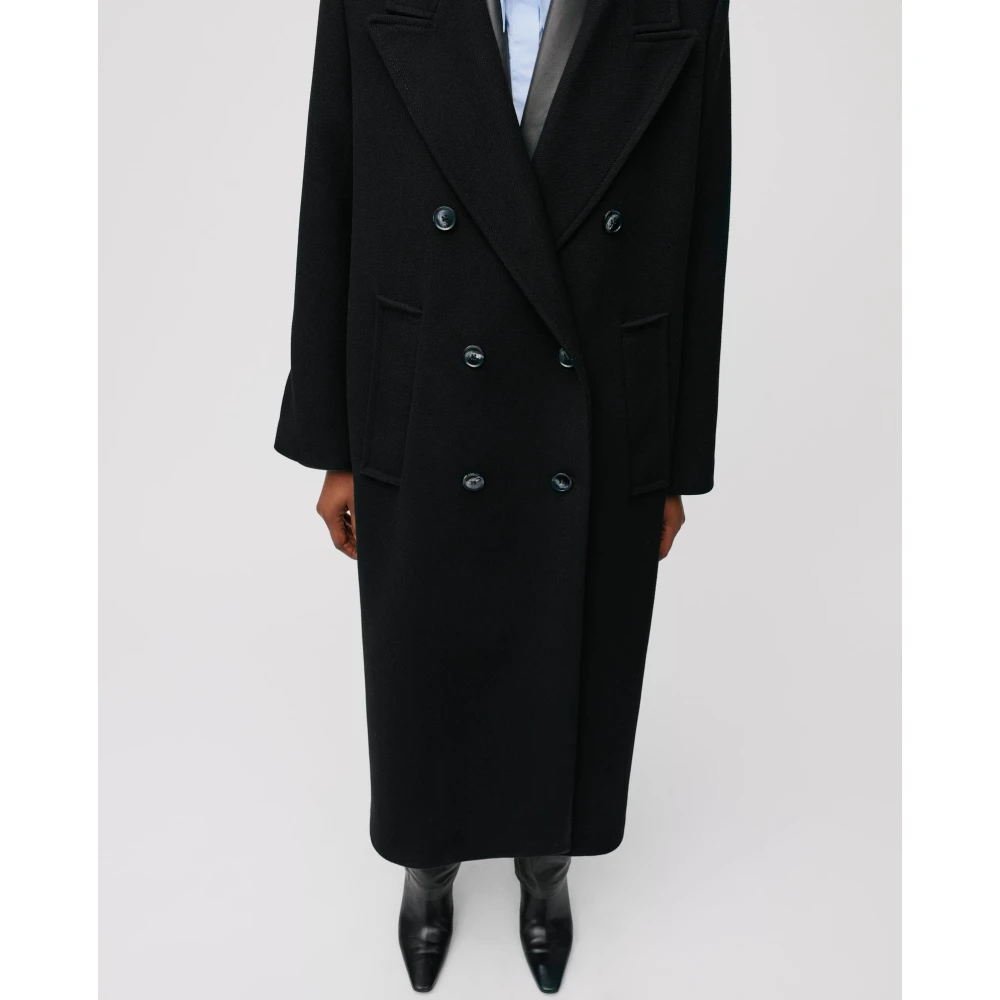 IVY OAK Oversized Boxy Wool Winter Coat Black Dames
