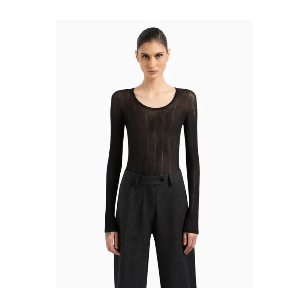Giorgio Armani Stijlvolle Sweater Uc99 Black Dames