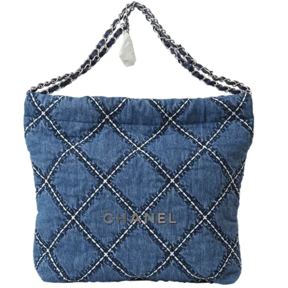 Chanel Vintage Pre-owned Cotton chanel-bags Blue Dames