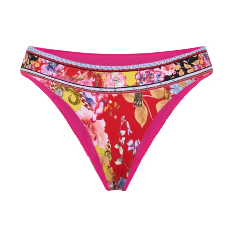 Camilla Women's Red Bikinis, S, Floral Bikini Bottom With Crystals