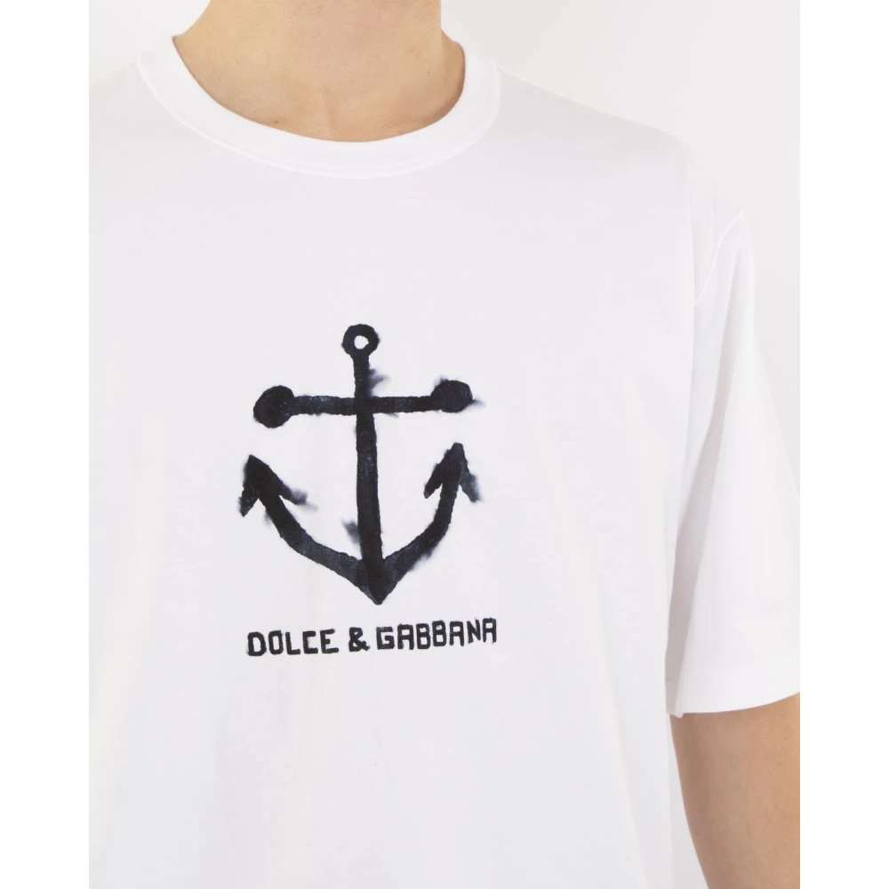 Dolce & Gabbana Heren Marina Logo T-Shirt Wit White Heren