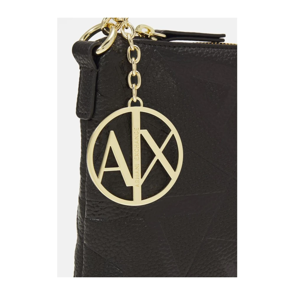 Armani Exchange Zwarte polyester handtas met strak ontwerp Black Dames