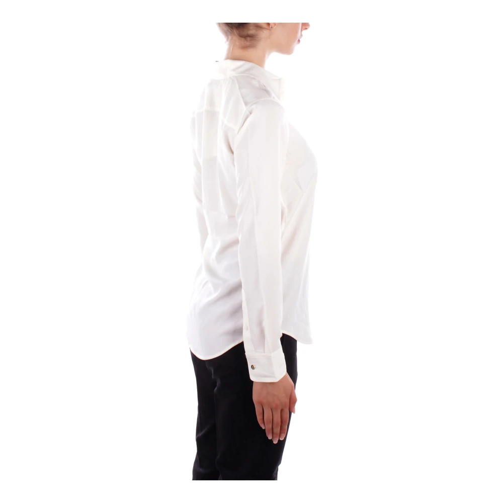 Ralph Lauren Kristy Shirt met Gebogen Zoom Beige Dames