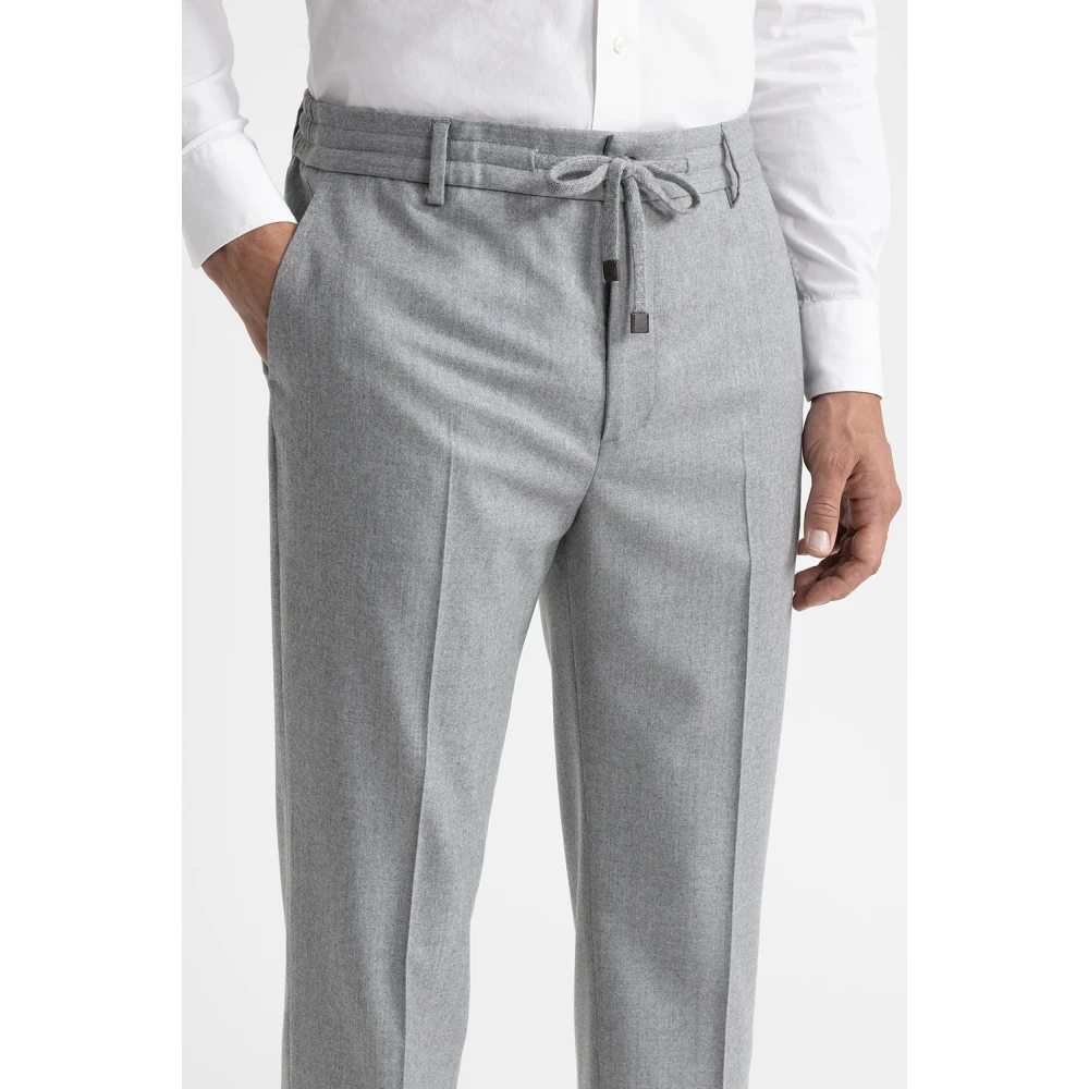 PESERICO Puur wollen flanellen broek Gray Heren