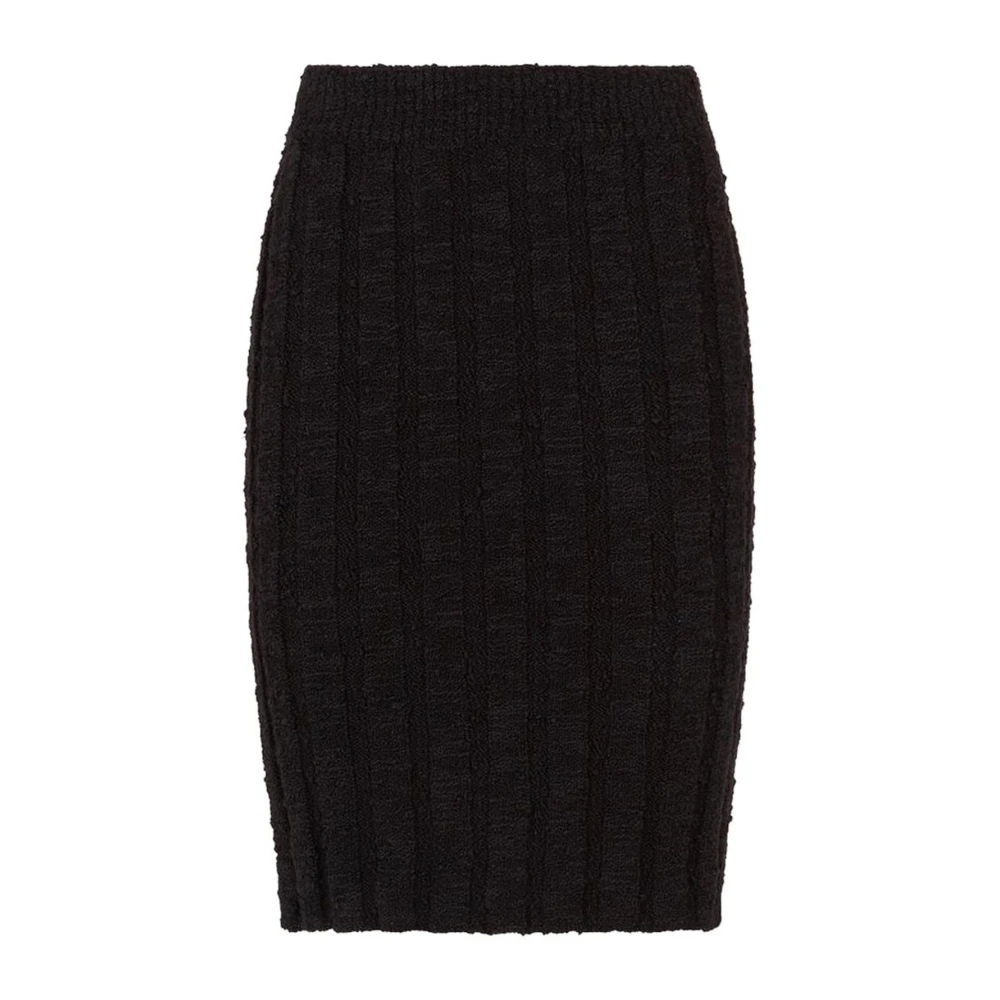 Dolce & Gabbana Geribbelde wollen gebreide kokerrok Black Dames