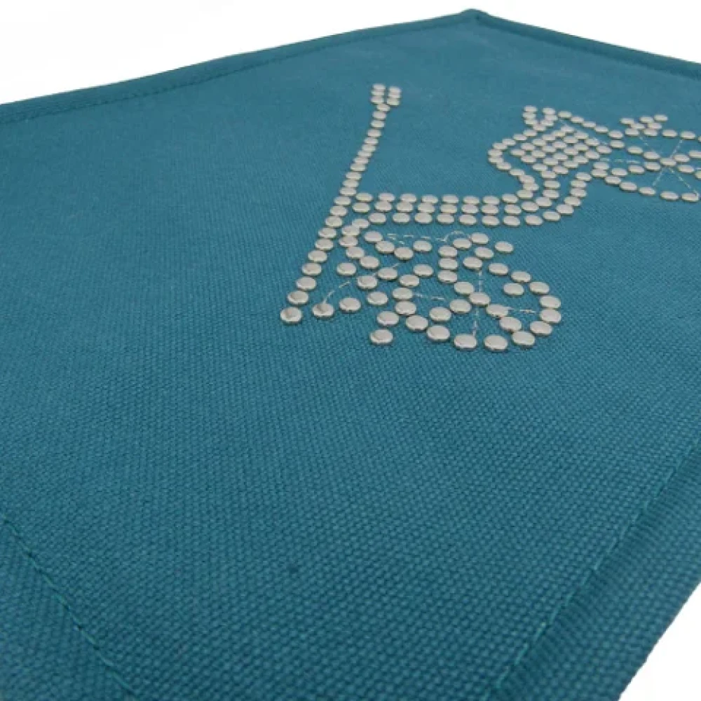 Hermès Vintage Pre-owned Cotton pouches Blue Dames