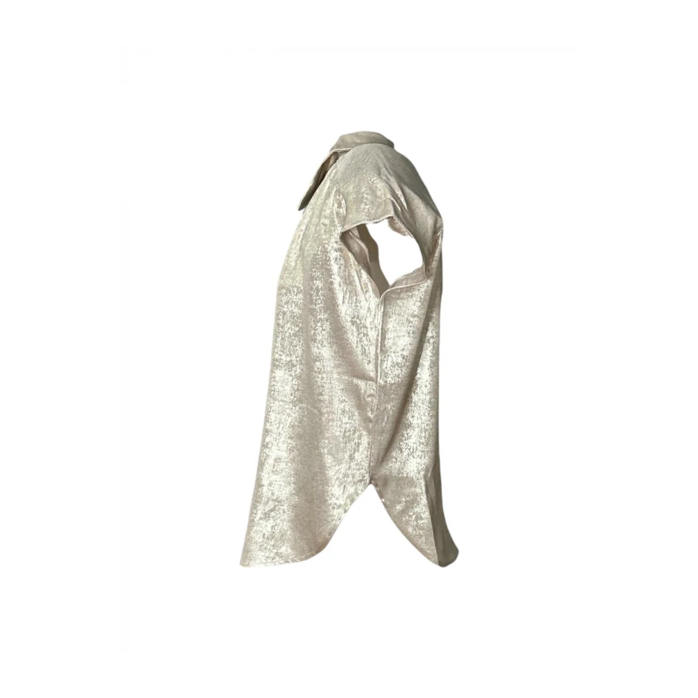 Molly Bracken Satijnen blouse met korte mouwen Yellow Dames