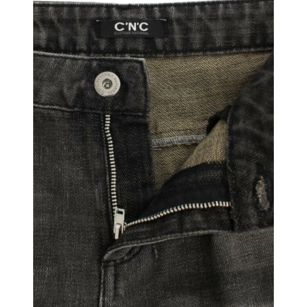 Costume National Grijze Straight Leg Distressed Jeans Gray Dames