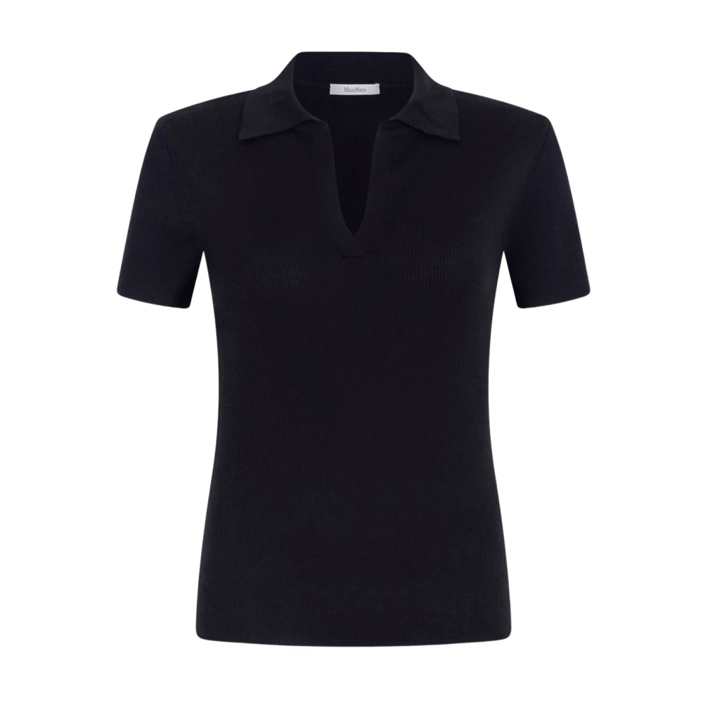 Max Mara Women's Blue Albero Wool Polo - Polo Shirts - S - Tops