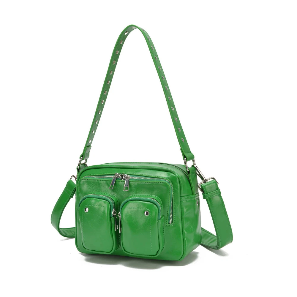Núnoo Ellie Wrinkle Green Crossbody Tas Green Dames