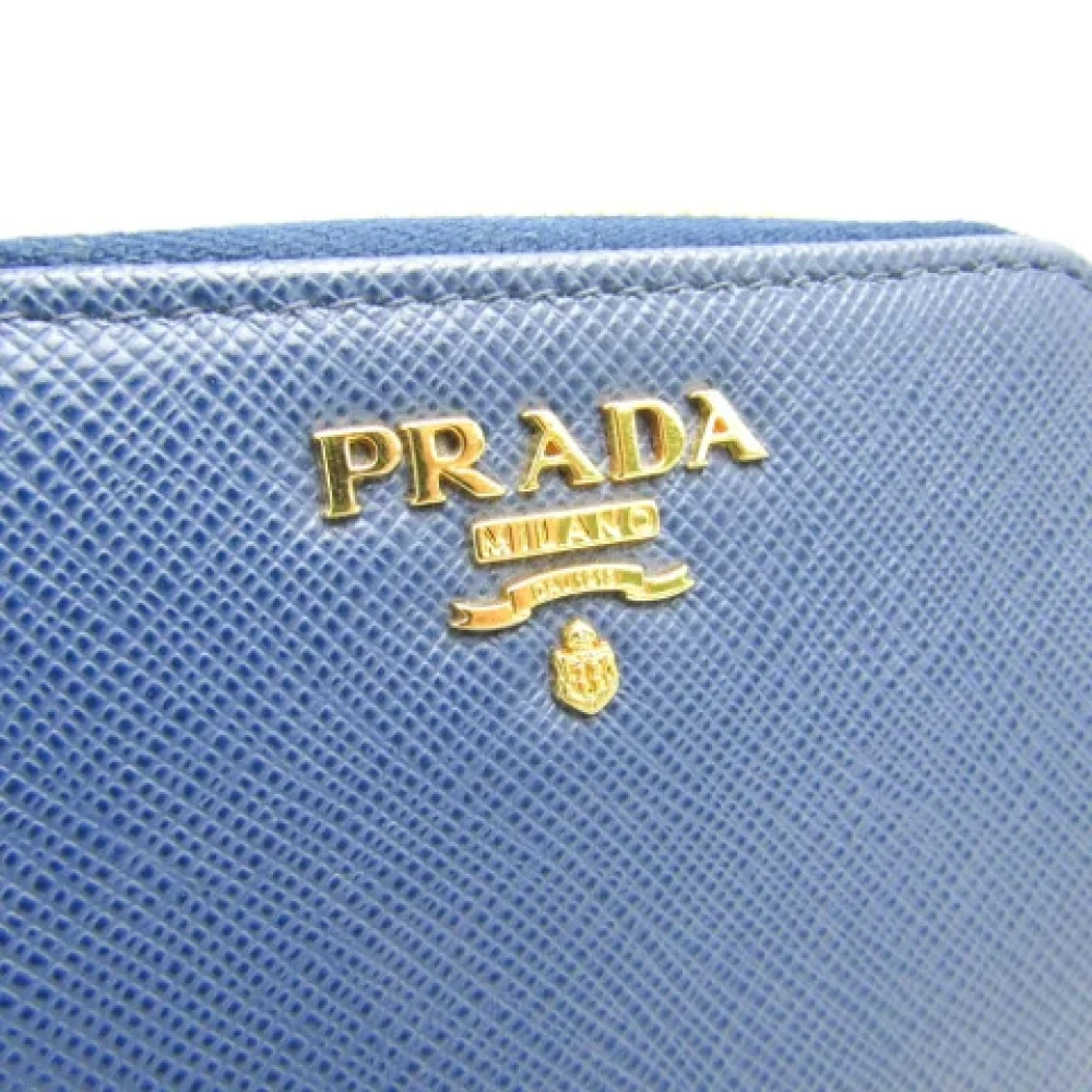 Prada Vintage Pre-owned Leather wallets Blue Dames