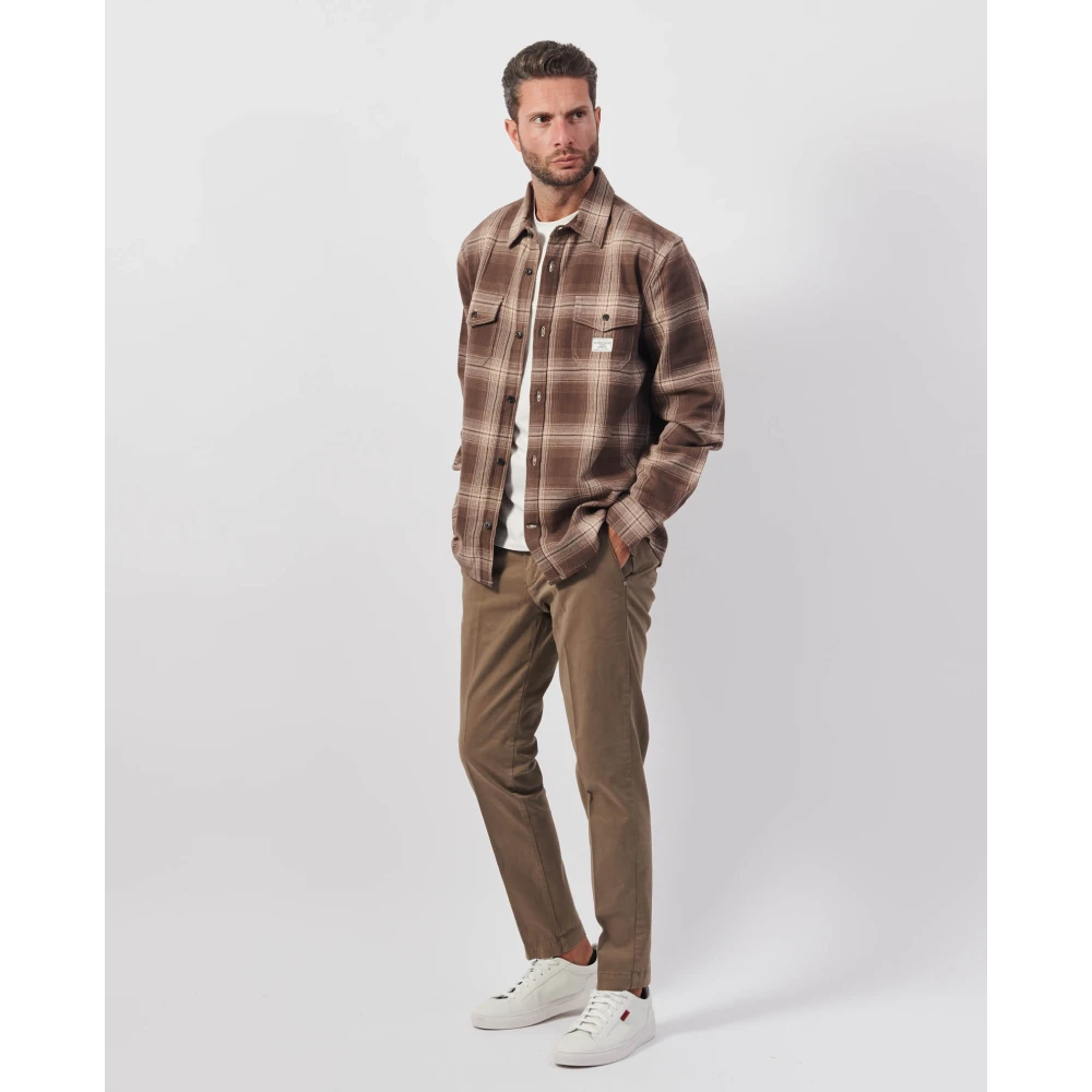 Guess Bruine Overhemd met Lange Mouwen en Knopen Brown Heren