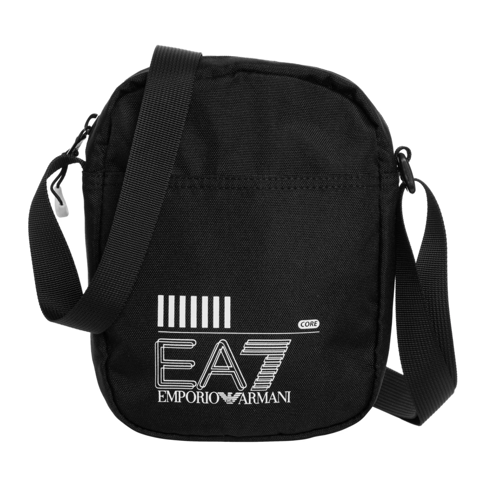 Emporio Armani Ea7 Men's Black Cross Body Messenger, One Size, Crossbody Bag