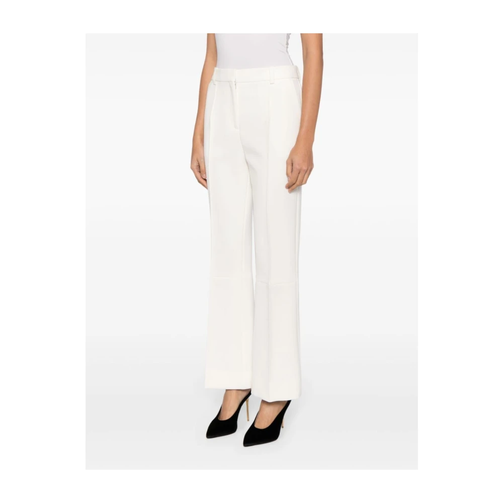 Victoria Beckham Wijde Ivoor Broek met Been Naad Beige Dames