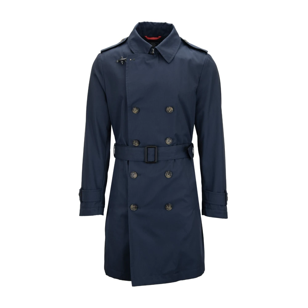 Fay - Coats > Trench Coats - Blue - Fay - Modalova