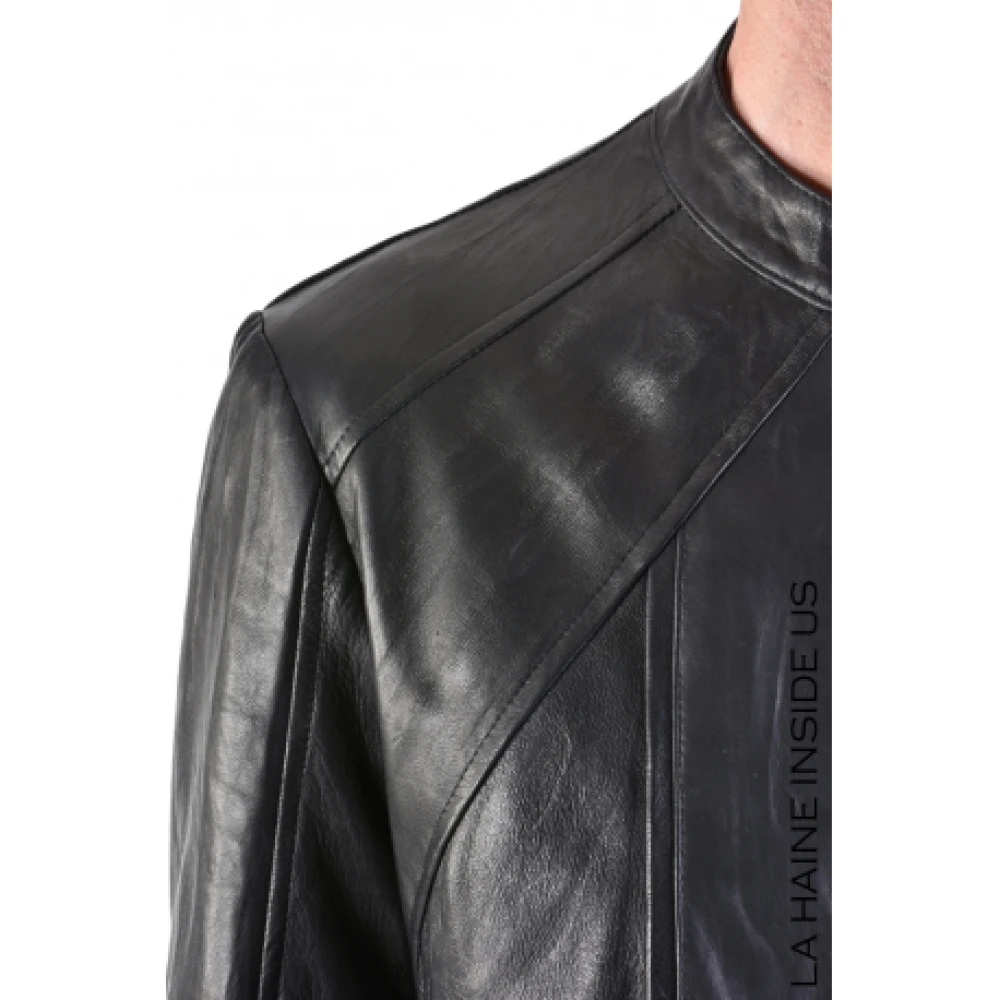 La Haine Inside Us Zwarte zachte leren motorjas Lm161 Black Heren