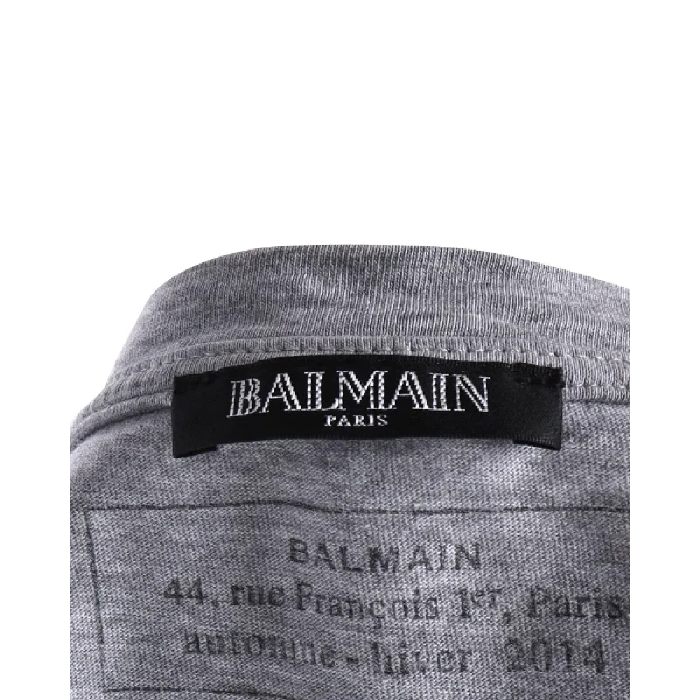 Balmain Pre-owned Cotton tops Gray Heren