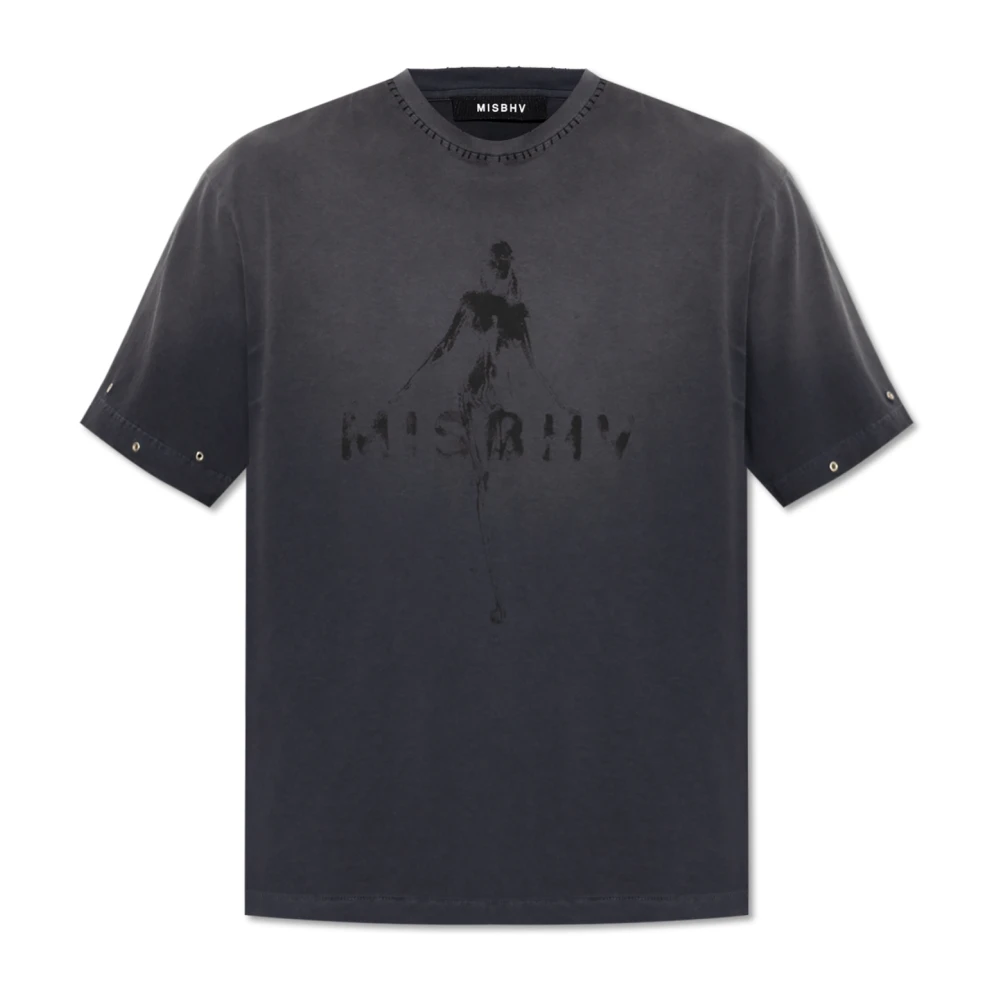 Misbhv Men's Gray T-Shirt With Logo