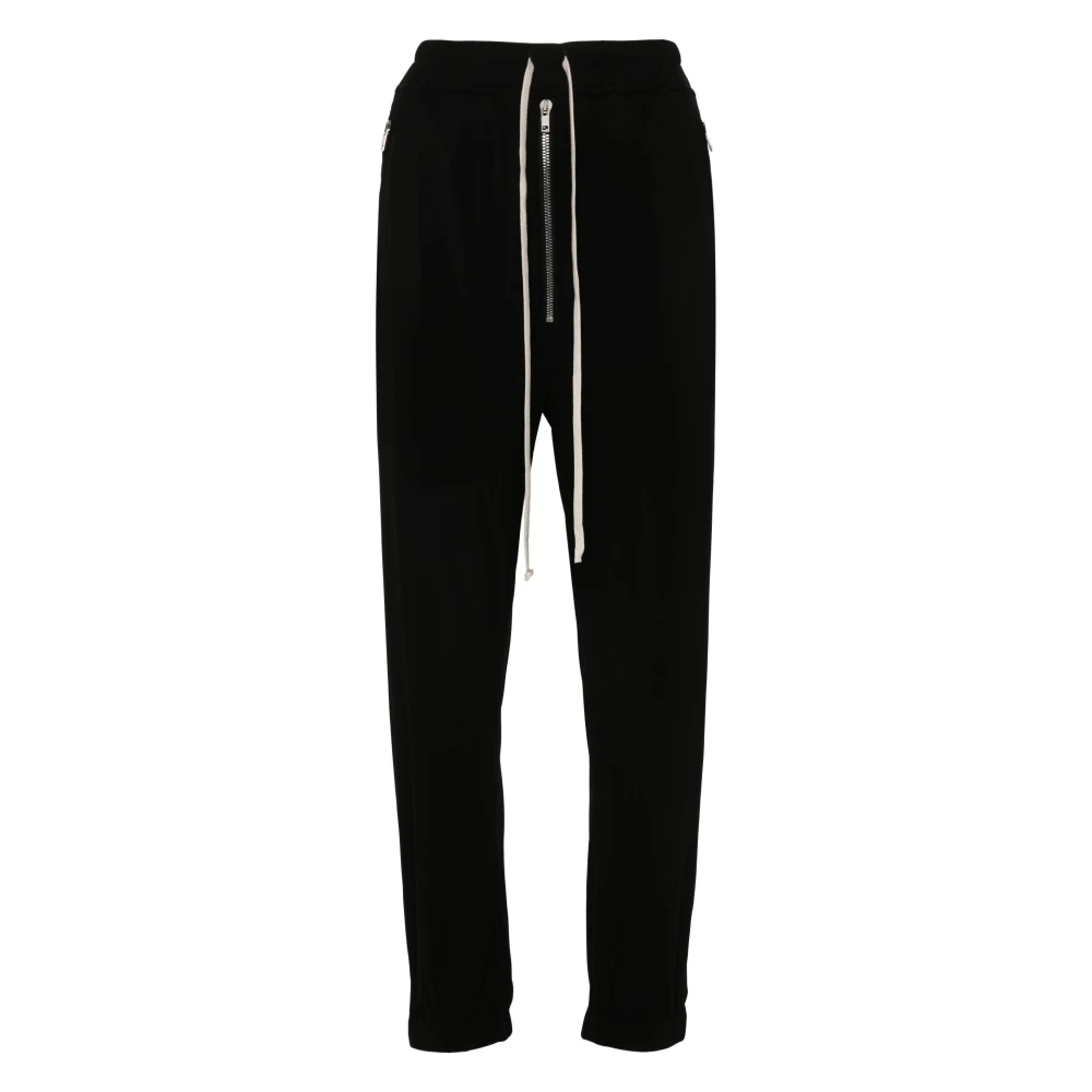 Rick Owens Black Drop Crotch Track Pants Black Dames