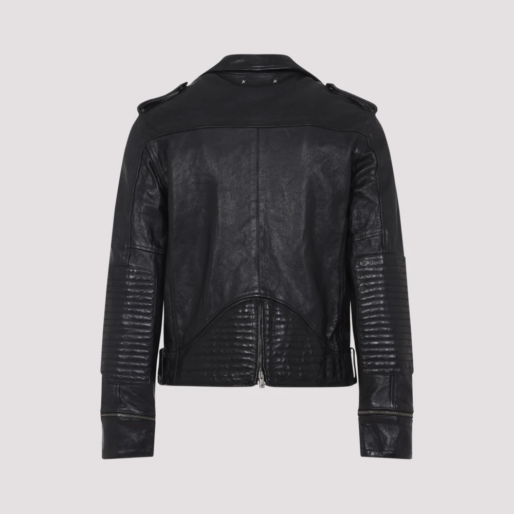 Golden Goose Leren Jas Black Heren