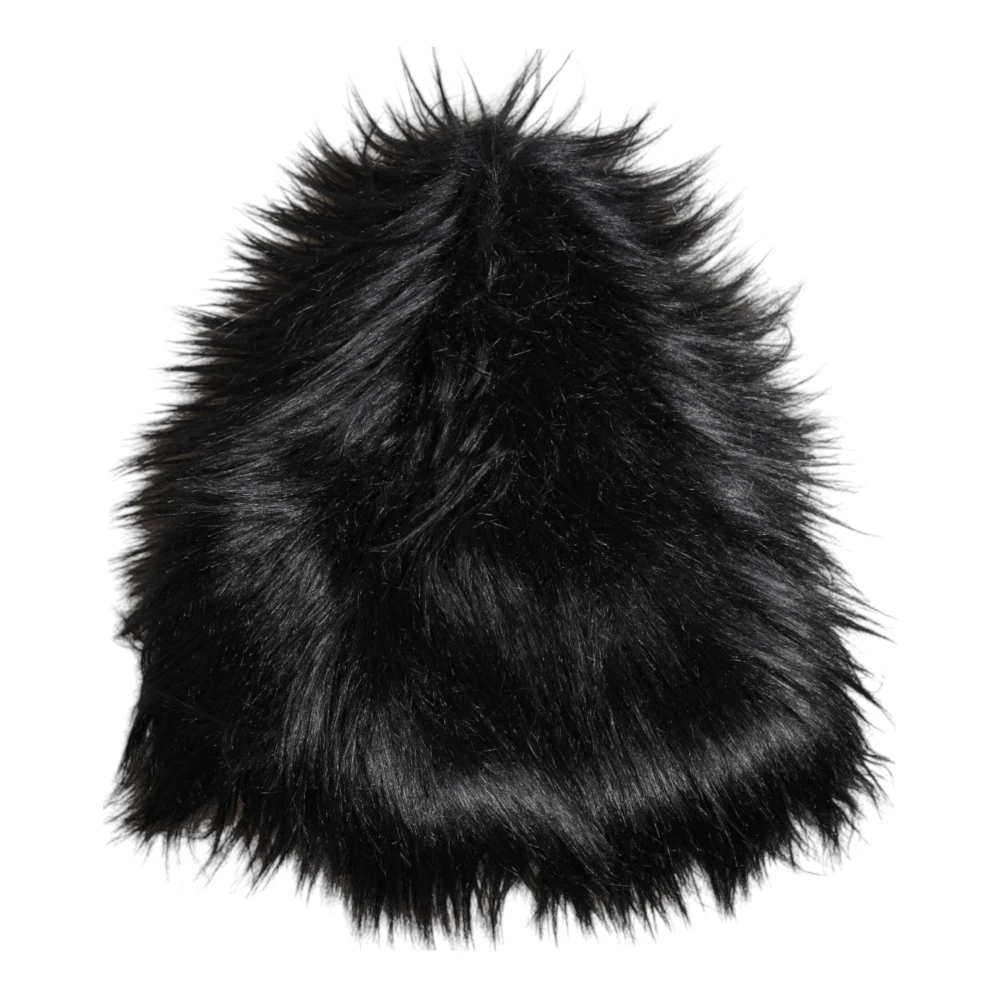 Dolce & Gabbana Women's Black Acrylic Fur Bucket Hat