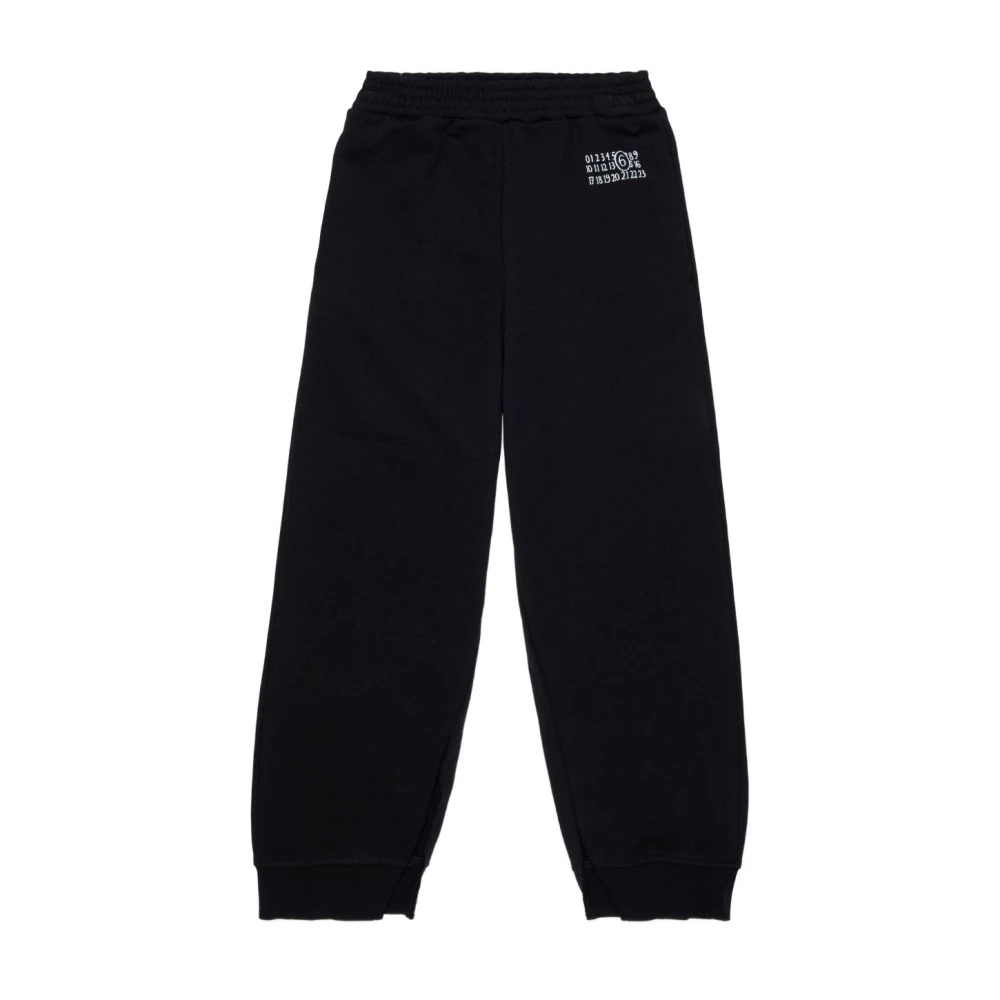 Mm6 Maison Margiela Unisex Black Pantaloni Con Orlo Diviso