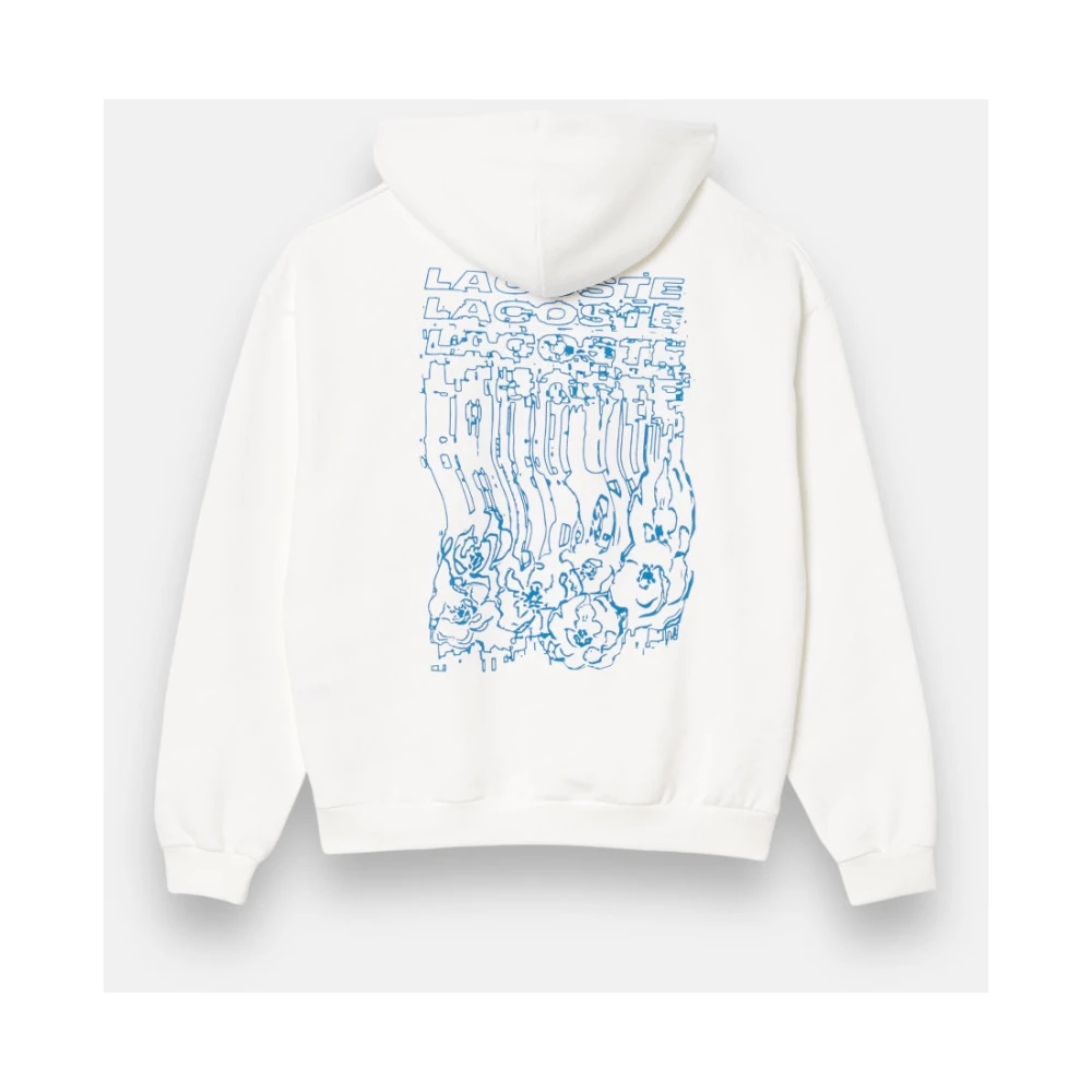 Lacoste Bloemenprint Hoodie Loose Fit White Heren