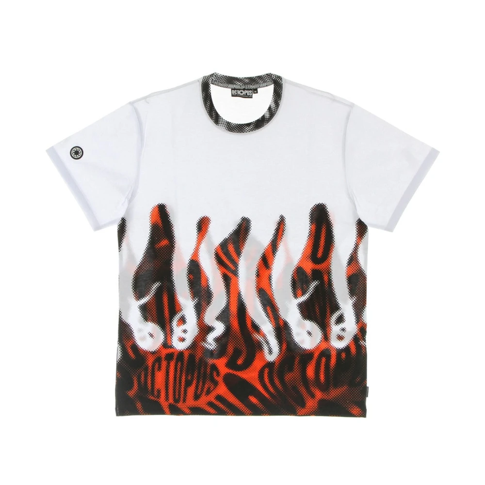 Octopus Halftone Wit T-shirt Korte Mouw Multicolor Heren