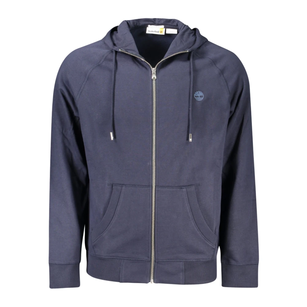 Timberland Blauw Katoenen Sweatshirt met Centrale Zakken en Rits Blue Heren