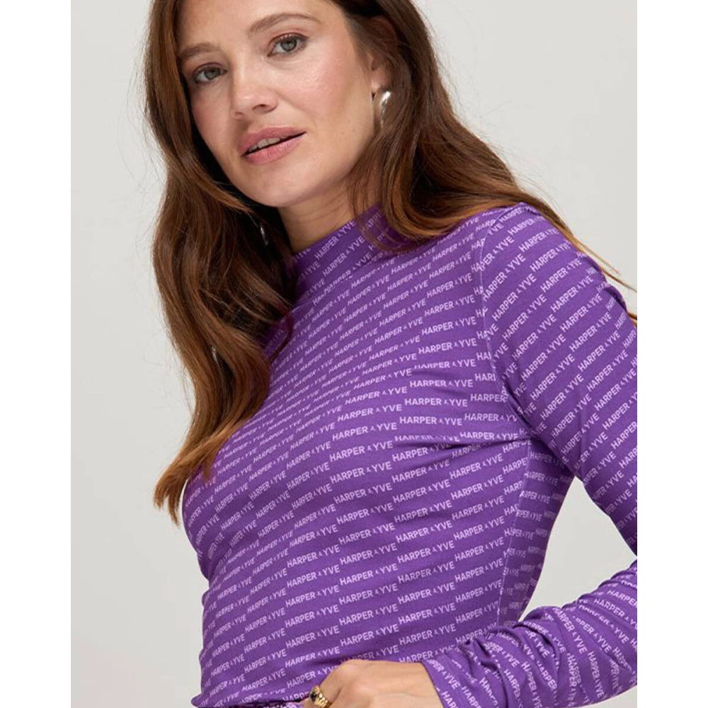 Harper & Yve Lange Mouw Top Jane-Ls Purple Dames