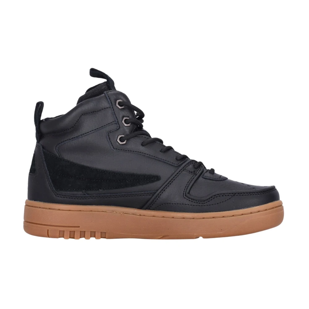 Fila Men's Black Sneakers, 8 Uk, High-Top Sneaker Lace-Up Closure
