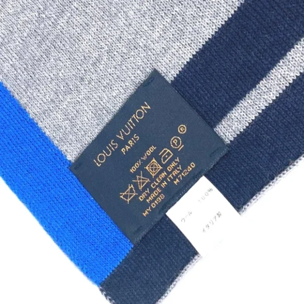 Louis Vuitton Vintage Pre-owned Wool scarves Blue Dames