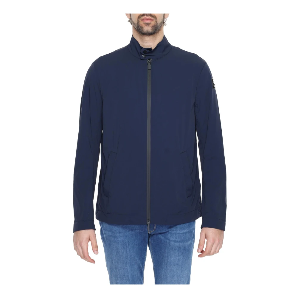 Suns Men's Blue Light Jackets, Xl, Zippered Nylon Spandex Blazer With Turtleneck