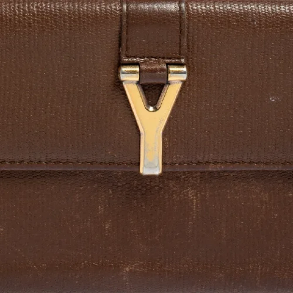 Yves Saint Laurent Vintage Pre-owned Leather wallets Brown Dames