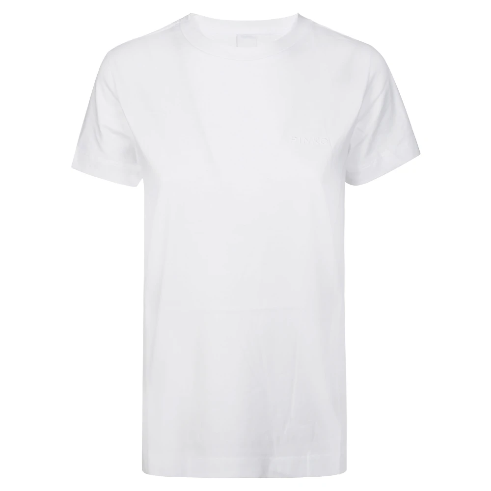 Pinko Logo Jersey T-Shirt Start White Dames