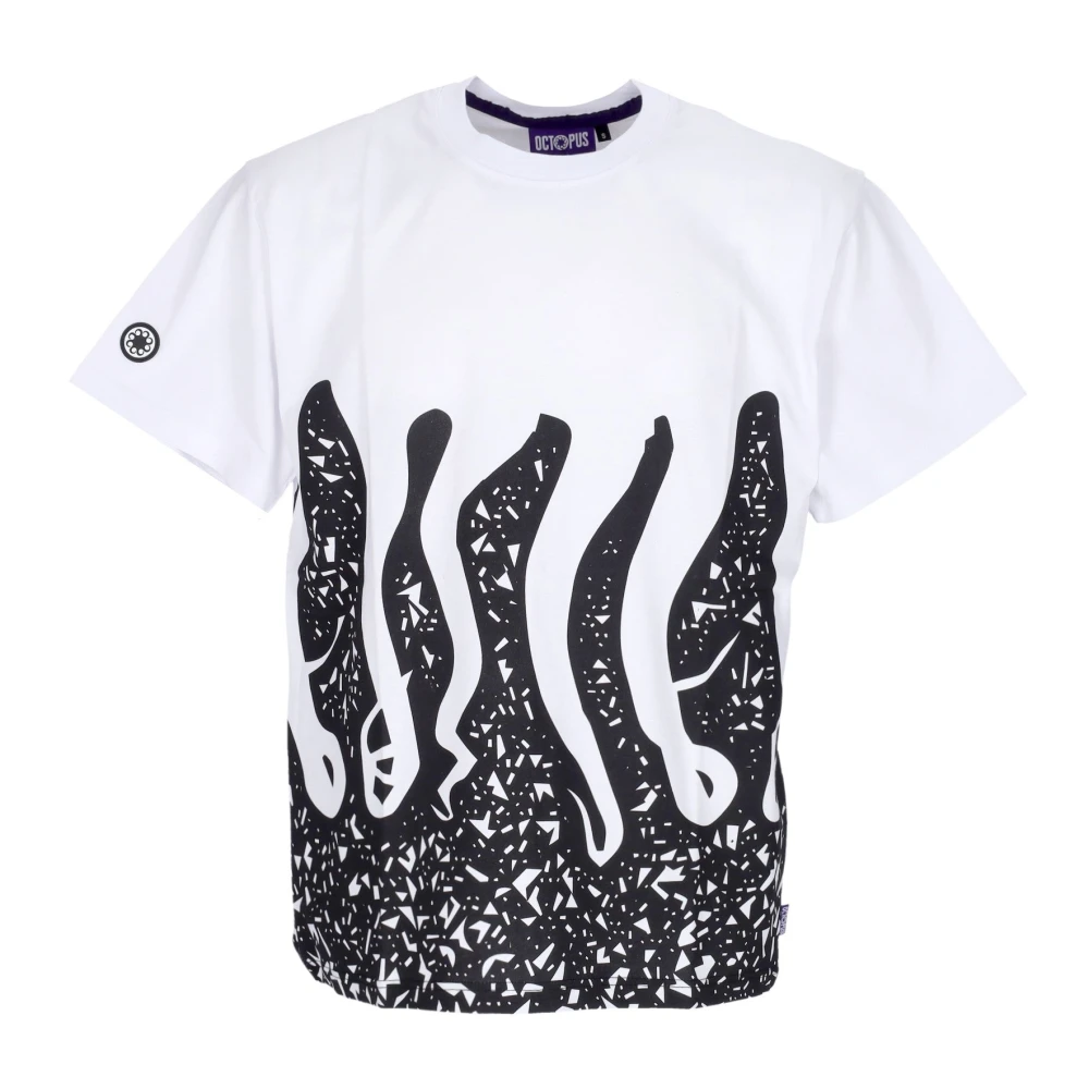Octopus Stempel Tee Wit Korte Mouw T-shirt White Heren