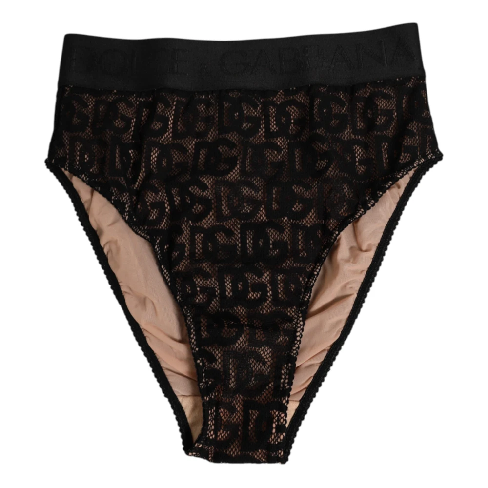 Dolce & Gabbana Women's Black Lace High Brief Panty Underwear - Underpants - S - Underwear