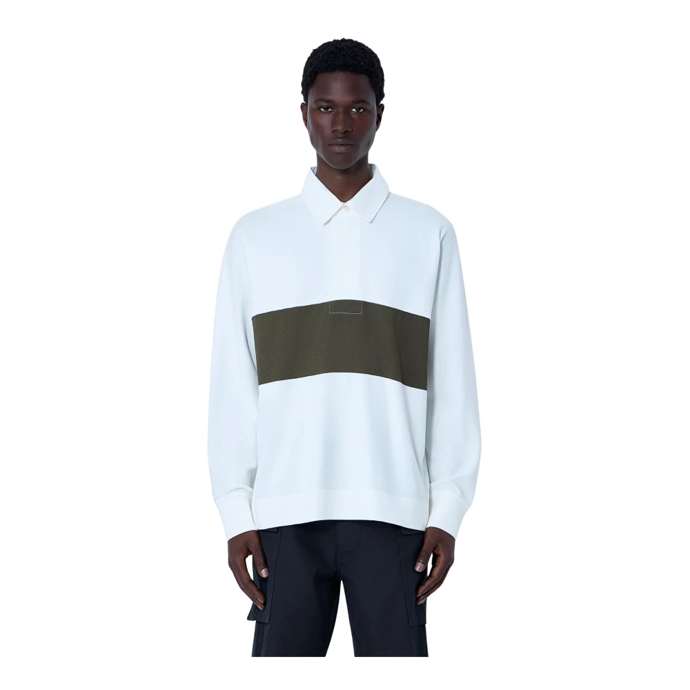 Margaret Howell Uomo Bianco - Polo A Maniche Lunghe Con Pannelli - Tops - L