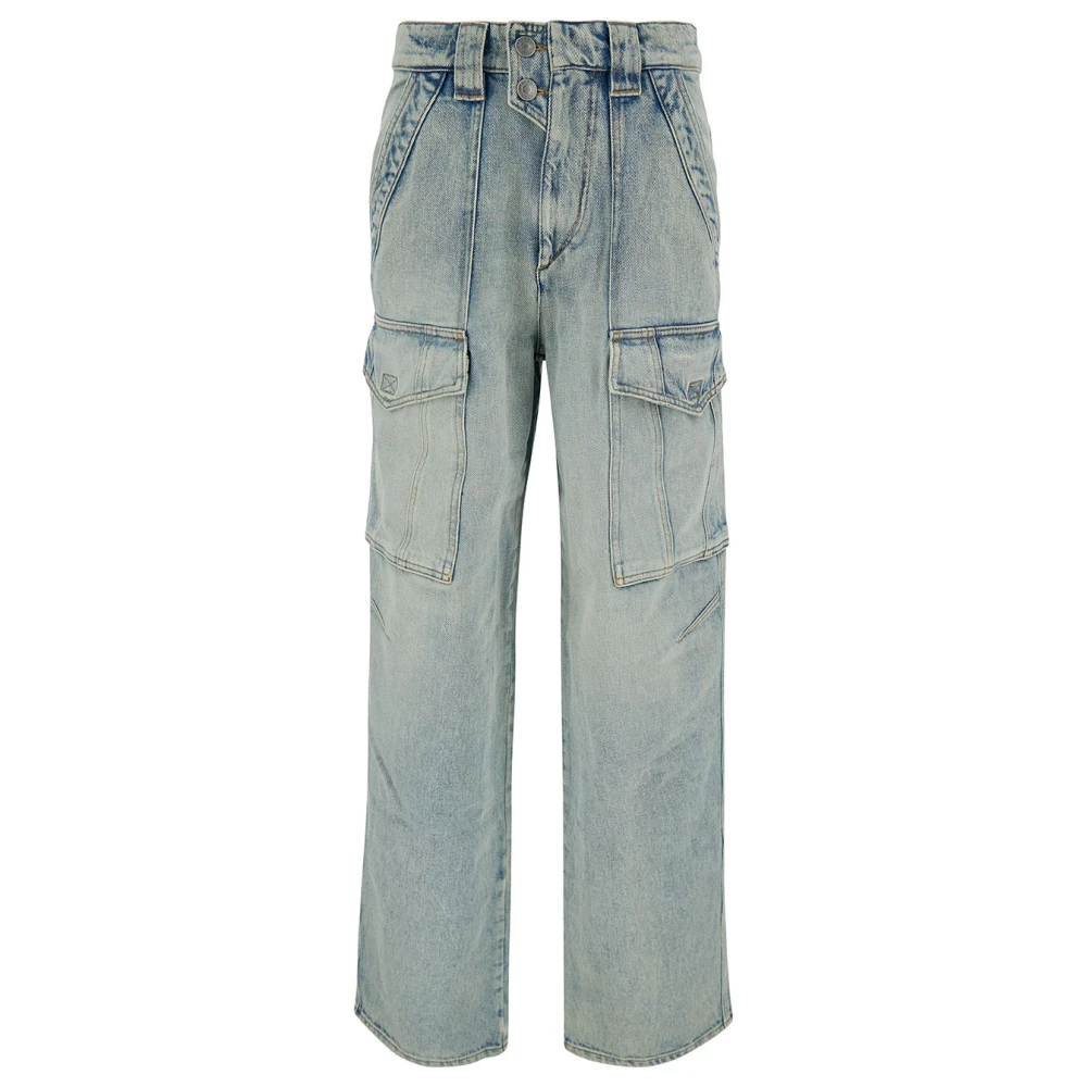 Marant Étoile Women's Blue Heilani Light Cargo Jeans - Wide Jeans - S - Jeans