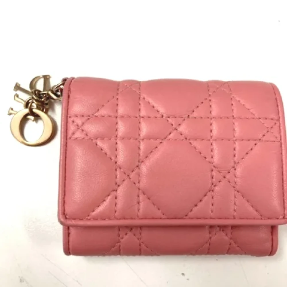 Dior Vintage Pre-owned Leather wallets Pink Dames