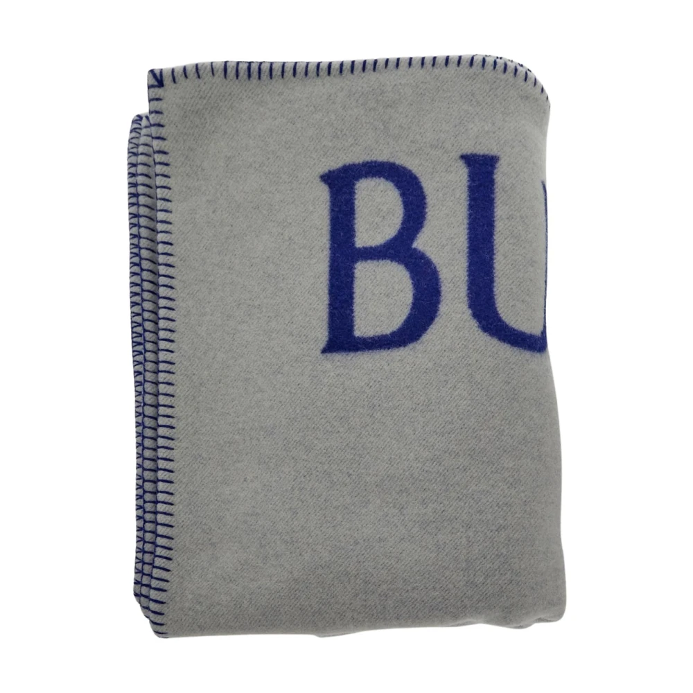 Burberry Wol Logo Deken Blue Unisex