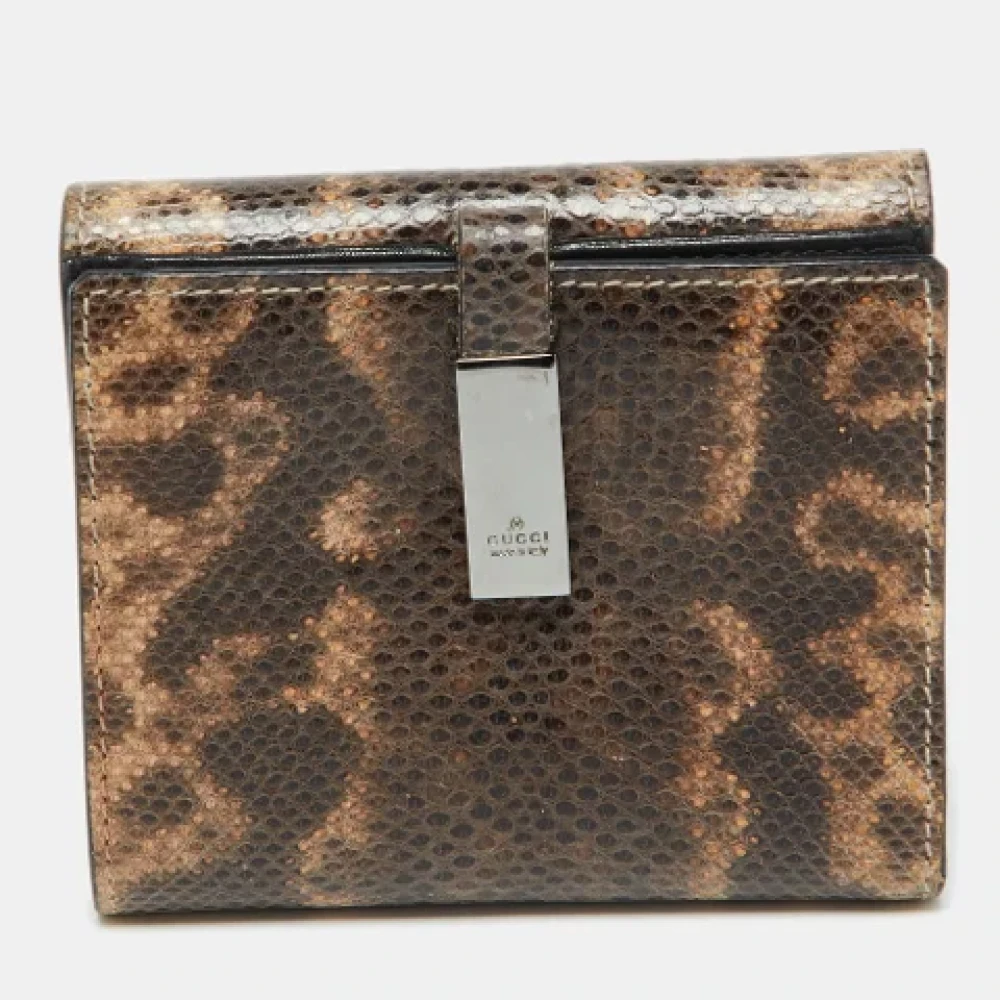 Gucci Vintage Pre-owned Fabric wallets Brown Dames