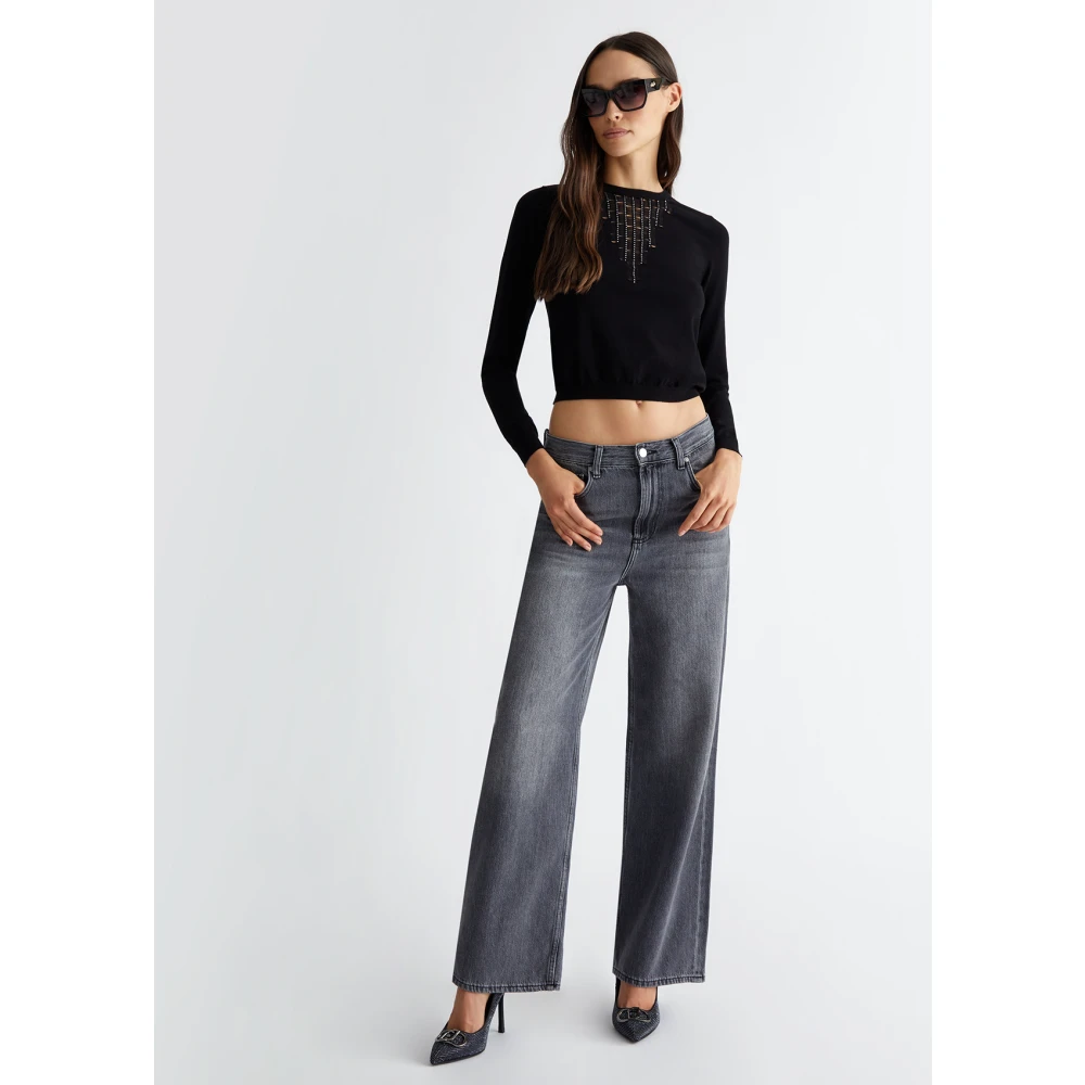 Liu Jo Sprankelende Strass Top Black Dames