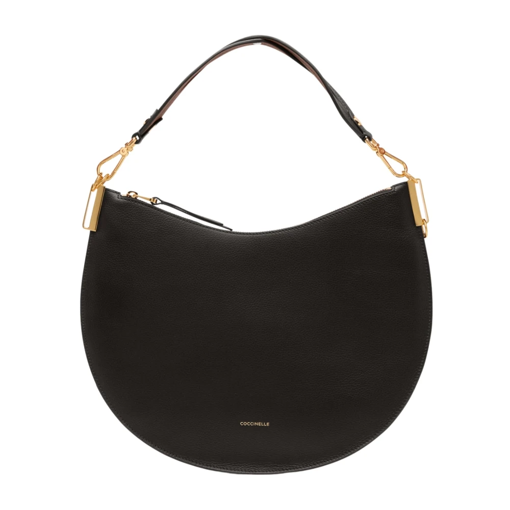 Coccinelle Black Sunup Medium Hobo Bag - Female - Shoulder Bags - One Size - Bags