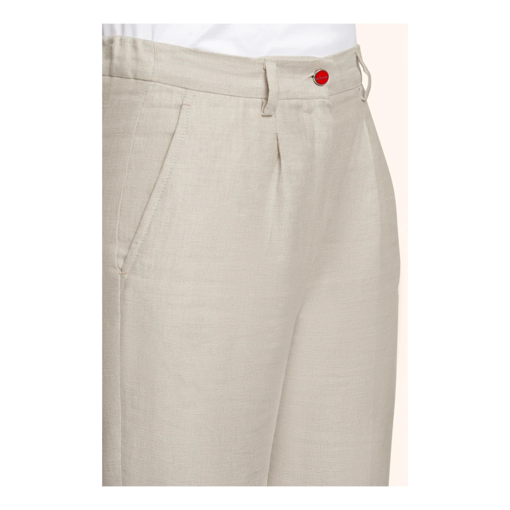Kiton Straight Trousers Beige Dames